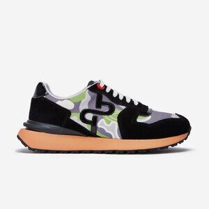 BNIB OPP France Men's Lace-Up Suede Sneaker Black and Camouflage size 40EU 7US